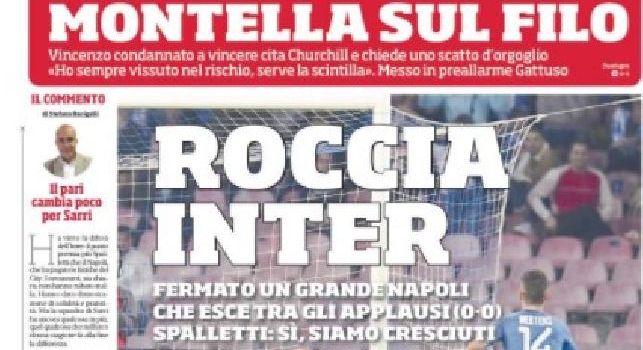 La prima pagina del Corriere dello Sport: Roccia Inter [FOTO]