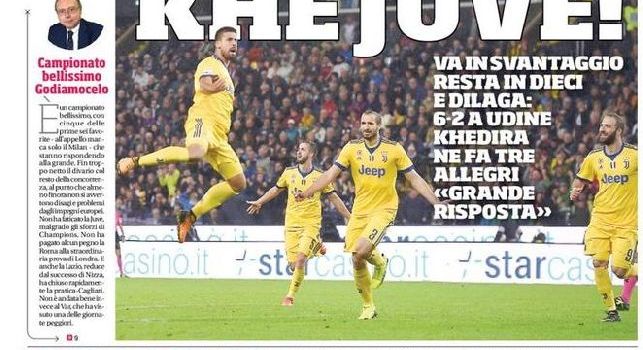 Corriere dello Sport, in prima pagina: Khe Juve! Allegri: 'Grande risposta' [FOTO]