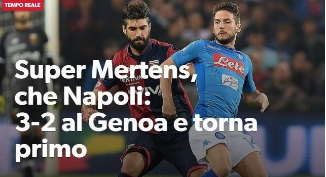 Mertens porta il Napoli nuovamente in testa