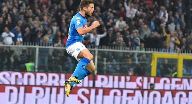 Napoli-Sassuolo 3-1: Mertens appoggia sotto porta e festeggia le 200 presenze in azzurro
