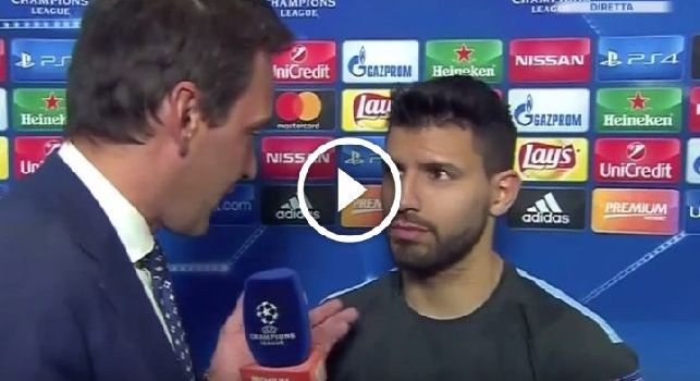 Aguero: Napoli era un campo difficile, vincere &egrave; stato un passo importante. Sono felice per il gol e la qualificazione [VIDEO]