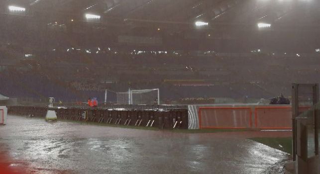 Diluvio sull'Olimpico, Lazio-Udinese a rischio rinvio [FOTO]