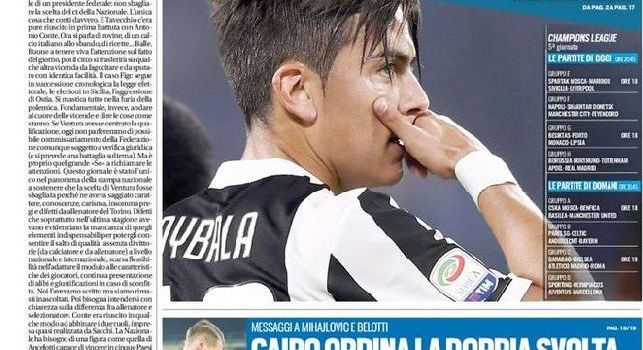 Tuttosport in prima pagina: Napoli anima e cuore stasera contro lo Shakhtar [FOTO]