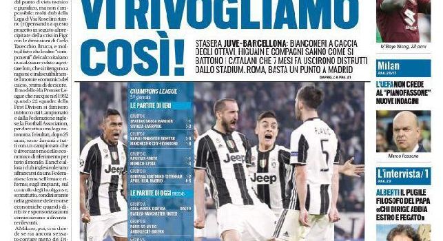 Tuttosport snobba il Napoli in prima pagina: Juve, vi rivogliamo così! [FOTO]