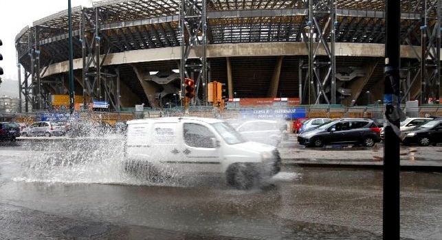 Napoli-Genoa, il bollettino meteo: previsto diluvio al San Paolo, gara sotto la pioggia
