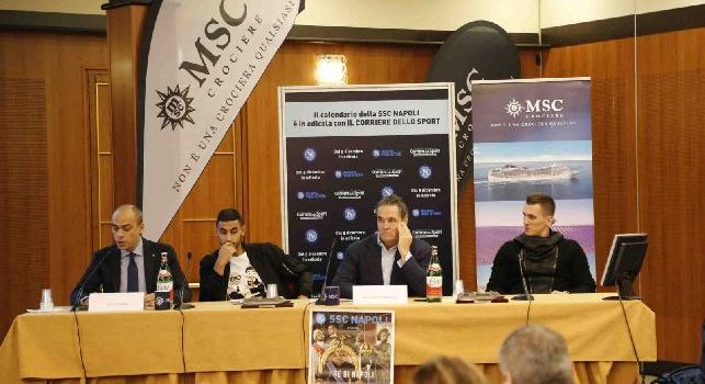 Arkadiusz Milik e Alessandro Formisano alla presentazione del calendario SSC Napoli 2017/18