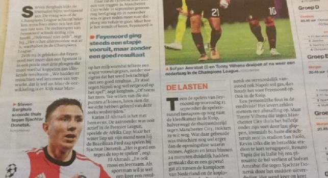 Feyenoord-Napoli, i giornali olandesi: Amrabat vuole esserci [FOTO]
