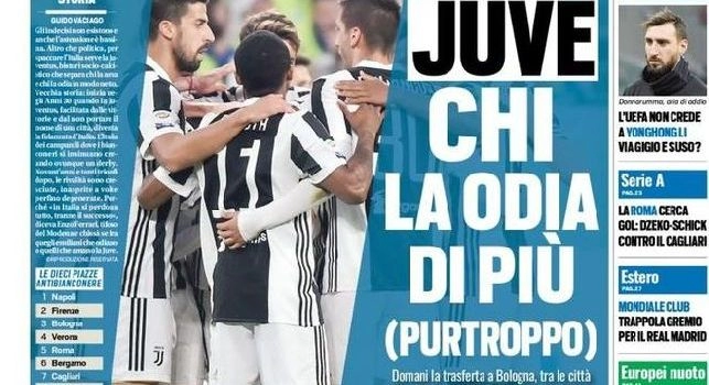 Tuttosport, la prima pagina: Mihajlovic si schiera: Scudetto? tifo Sarri [FOTO]