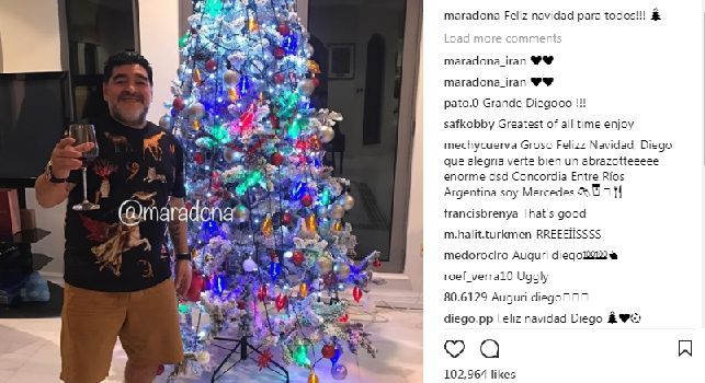 Maradona su Instagram: Buon Natale a tutti! [FOTO E VIDEO]