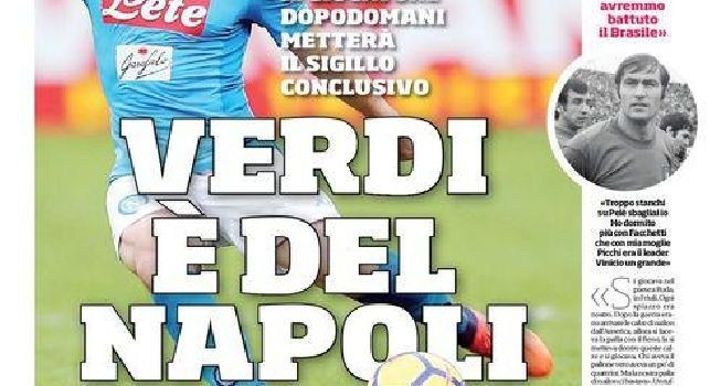 Il Corriere dello Sport in prima pagina annuncia: Verdi è del Napoli, dopodomani il sigillo definitivo [FOTO]
