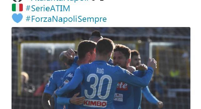 Niente sorpasso, sempre primo posto solitario: l'esultanza sul profilo Twitter del Napoli [FOTO]
