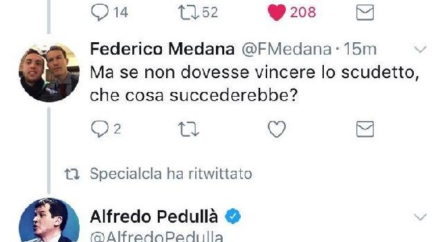 Cosa succede se il Napoli non vince lo scudetto?. Pedullà zittisce uno juventino: Niente, come quando non vinci la Champions [FOTO]
