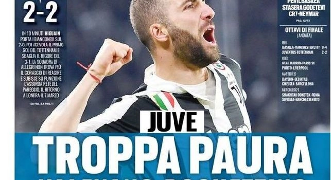 Prima pagina Tuttosport: Troppa paura, valevano un Pochettino [FOTO]