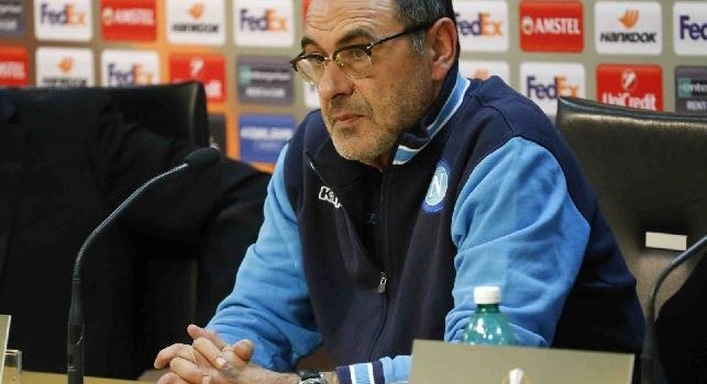 Maurizio Sarri in conferenza stampa (Europa League)