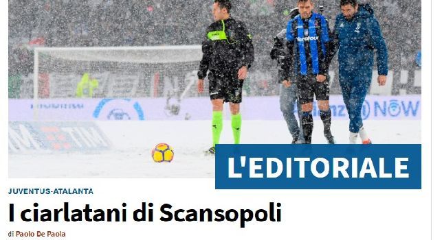 L'editoriale di Tuttosport dopo il rinvio di Juve-Atalanta