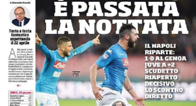 Prima Pagina Corriere dello Sport: E' passata la nottata, il Napoli riparte: scudetto riaperto, decisivo lo scontro diretto [FOTO]