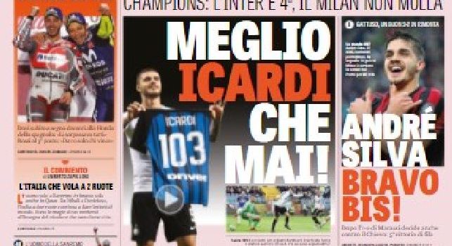 La prima pagina della Gazzetta dello Sport: Riaperto lo sprint scudetto: Napoli a -2 [FOTO]