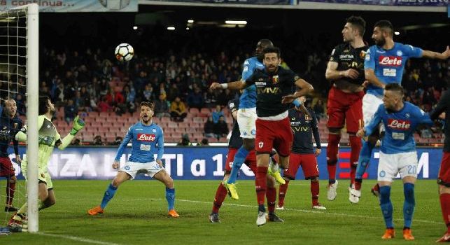 Il gol di Raul Albiol contro il Genoa