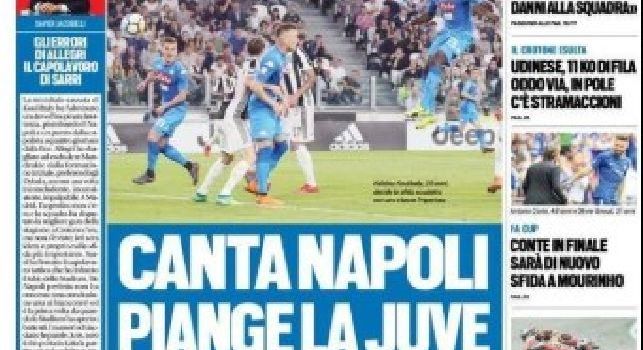 La prima pagina di Tuttosport: Canta Napoli, piange la Juve [FOTO]