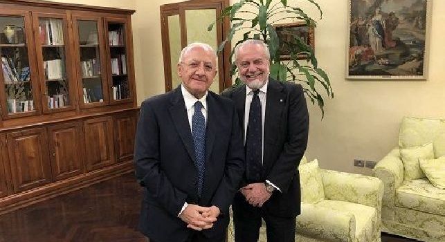 Il presidente De Luca incontra De Laurentiis e rilancia: Venticinque milioni per il San Paolo