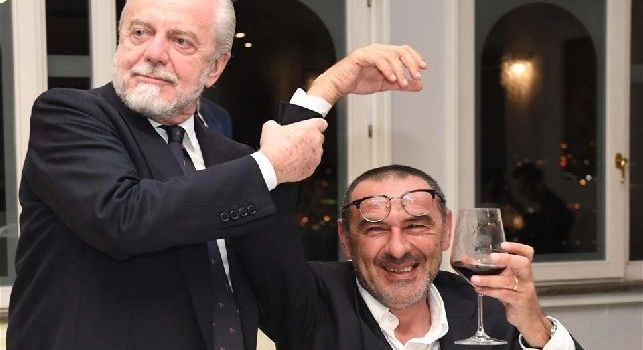 De Laurentiis e Sarri alla cena SSC Napoli: secondo ANSA possibile esonero per il tecnico