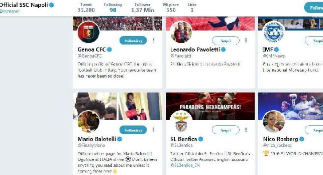 Il Napoli segue Balotelli, anche su Twitter... [FOTO]