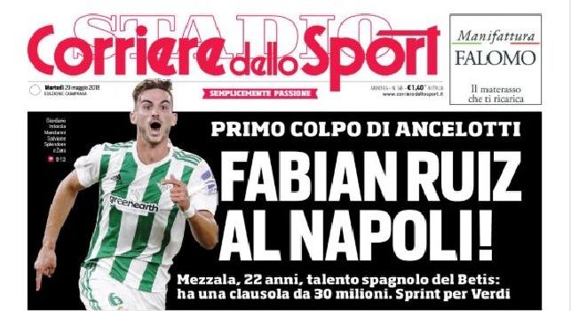 Fabian Ruiz al Napoli, così titola il Corriere dello Sport