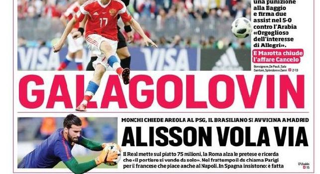 Corriere dello Sport, in prima pagina: Alisson vola via, il ds chiama Parigi per Areola che piace anche al Napoli [FOTO]