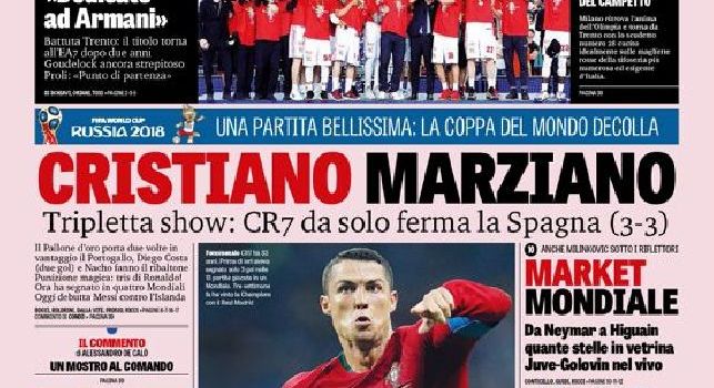 Gazzetta, la prima pagina: Cristiano Marziano [FOTO]