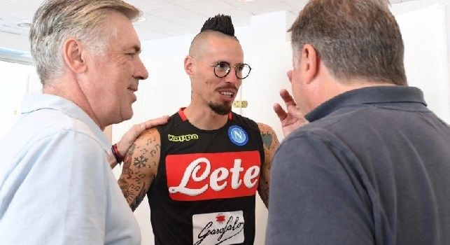 Carlo Ancelotti e Marek Hamsik