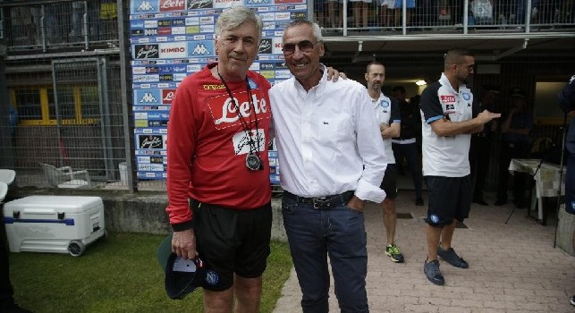 Carlo Ancelotti, allenatore del Napoli, e Edy Reja
