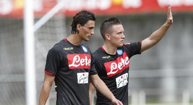 Roberto Inglese e Piotr Zielinski in ritiro a Dimaro - Folgarida con la maglia della SSC Napoli