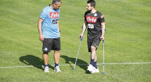 Amin Younes con la divisa del Napoli senza tutore, foto: Ciro De Luca