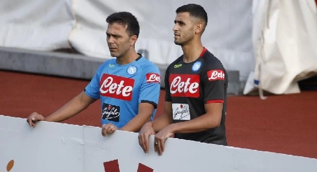 Faouzi Ghoulam in campo a Dimaro-Folgarida con la maglia del Napoli, foto: Ciro De Luca