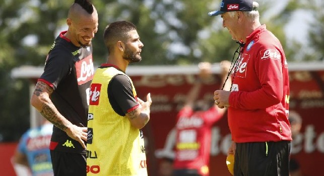 Lorenzo Insigne e Carlo Ancelotti