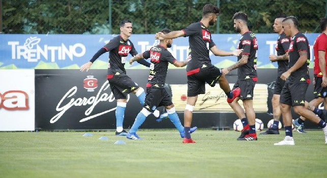 SSC Napoli in campo a Dimaro - Folgarida, allenamento pomeridiano per Carlo Ancelotti