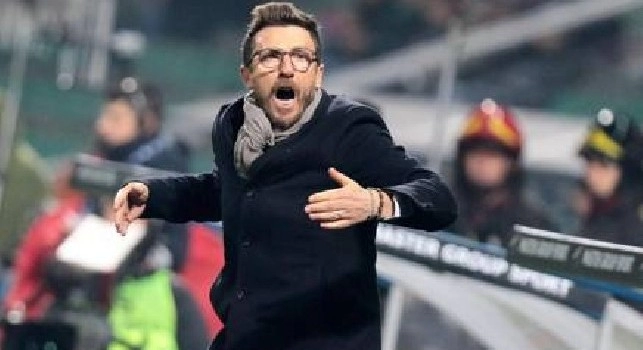 Eusebio Di Francesco, allenatore della Roma, in panchina