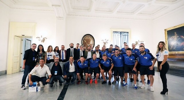 Napoli Calcio a 5, presentazione ufficiale a Palazzo San Giacomo: presente anche l'assessore Borriello [FOTO & VIDEO CN24]