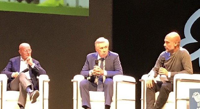 Ancelotti con Sacchi e Guardiola al Festival dello Sport