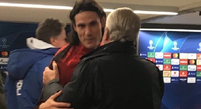 Edinson Cavani e Aurelio De Laurentiis