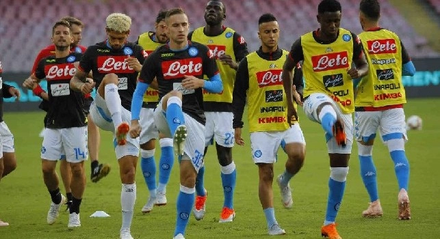 Napoli, riscaldamento pre-partita