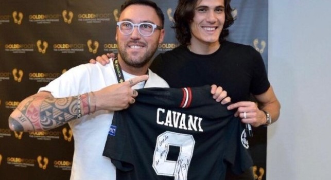 Carmine Aliperta e Edinson Cavani GoldenFoot Hublot 2018