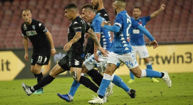 Napoli-Empoli, il gol di Milik