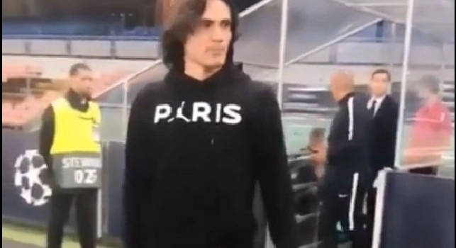 Edinson Cavani allo stadio San Paolo di Napoli