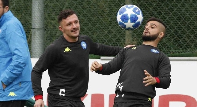 Lorenzo insigne si allena con il Napoli