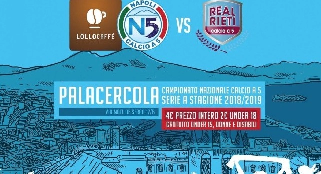 Serie A Calcio a 5, Lollo Caff&egrave; Napoli-Real Rieti: oggi alle 18:00 il match in diretta su CalcioNapoli24Tv