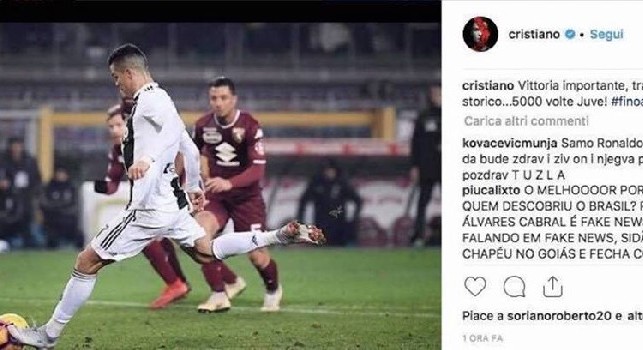 Da Torino accusano: Clamoroso Soriano, esulta con Ronaldo su Instagram! Tifosi granata imbufaliti[FOTO]