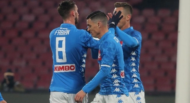 Napoli-Lazio 2-0 al 45', le statistiche: 58% di possesso palla e due legni per gli azzurri [FOTO]