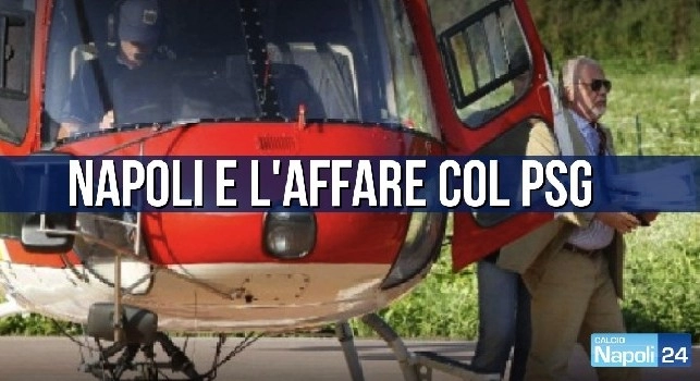 Aurelio De Laurentiis, presidente della SSC Napoli, in elicottero