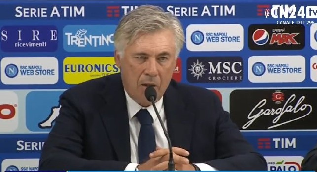 Carlo Ancelotti, allenatore del Napoli, conferenza stampa